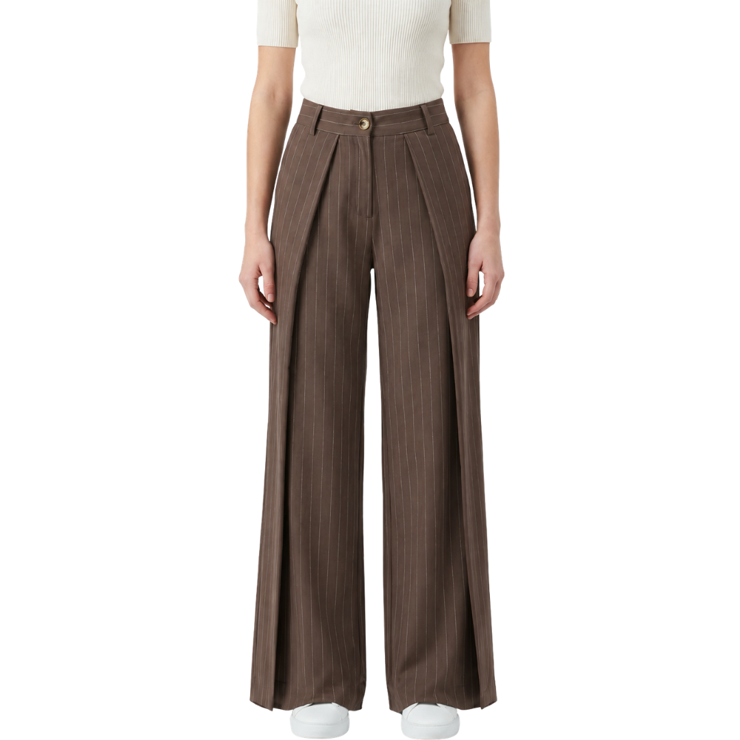 PANTALON RAYAS CAFE CON BLANCO
