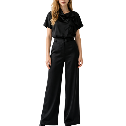 SET PANTALON Y BLUSA ESTILO JAPONES NEGRO