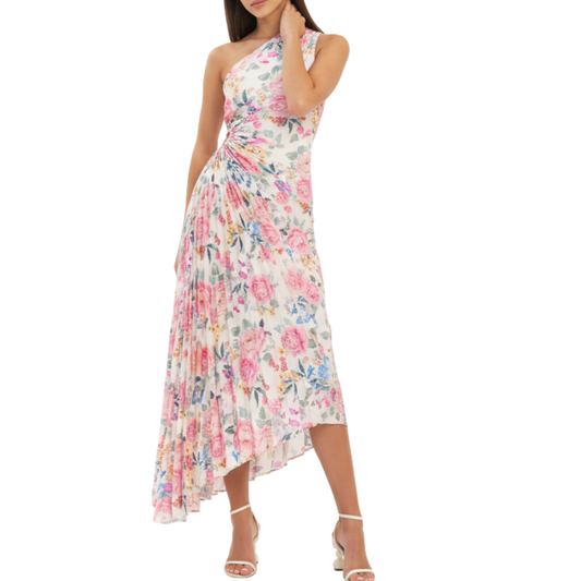 VESTIDO MIDI FLORAL DE TABLONES