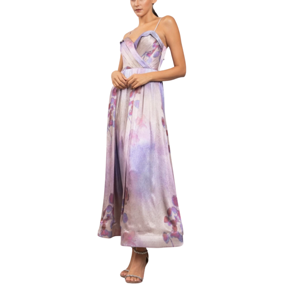 VESTIDO MIDI SATIN TONOS LILA
