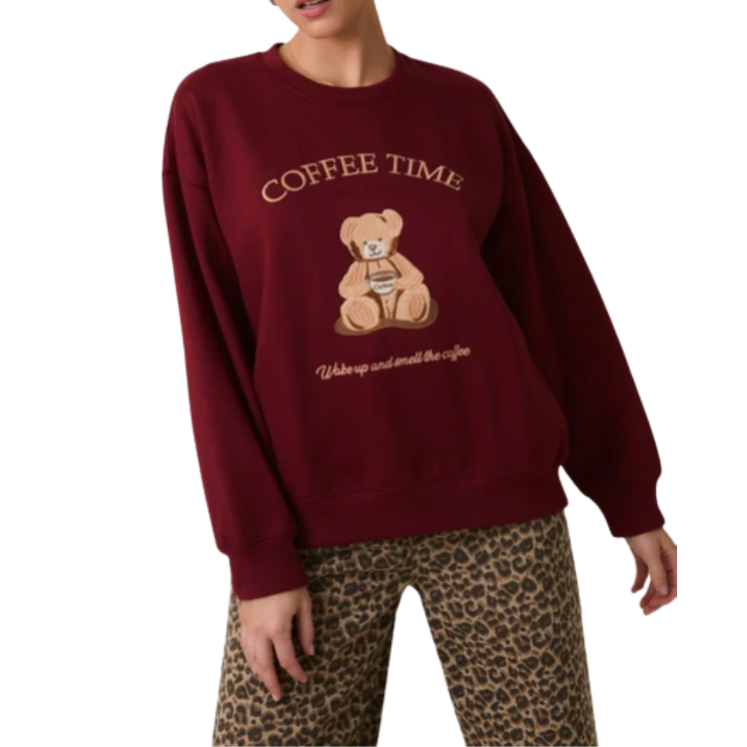 SUETER OSITO "COFFE TIME" VINO