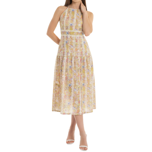 VESTIDO MIDI HALTER FLOREADO