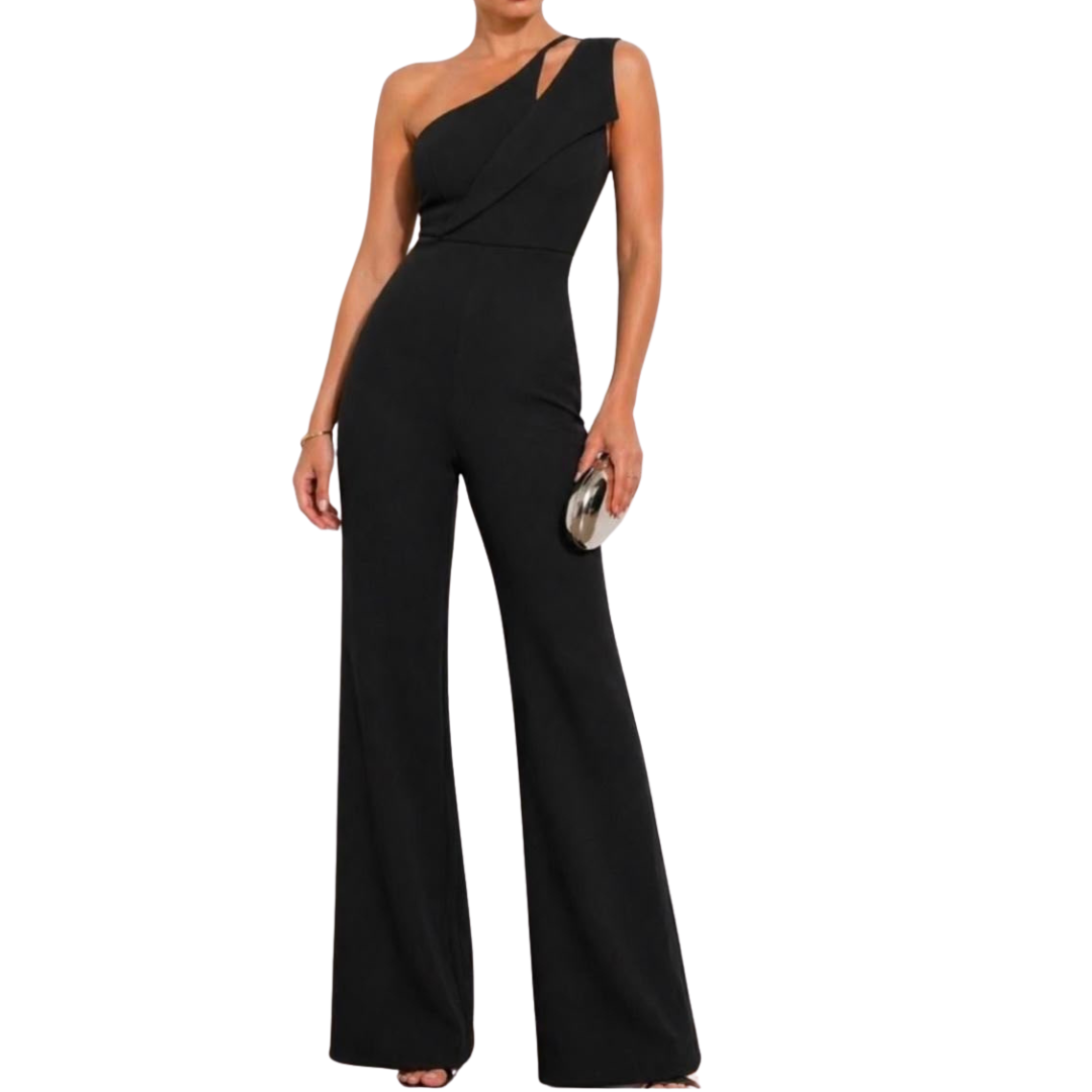 JUMPSUIT UN HOMBRO NEGRO