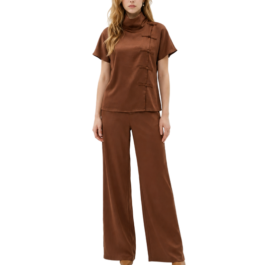 SET PANTALON Y BLUSA ESTILO JAPONES CAFE