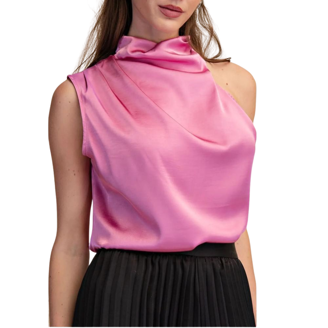 BLUSA ROSA HALTER SATIN