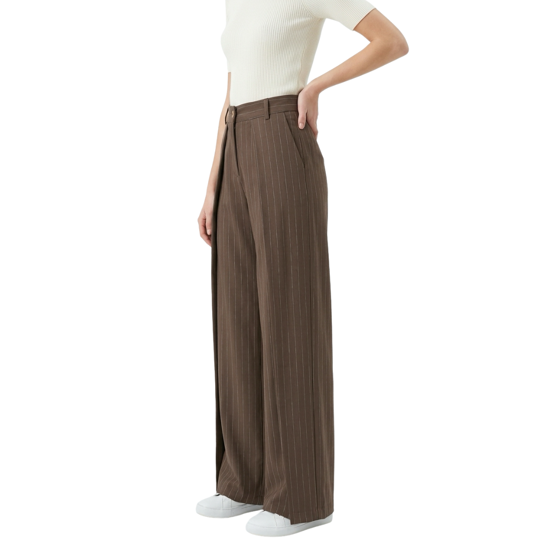 PANTALON RAYAS CAFE CON BLANCO