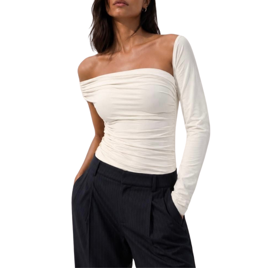 BLUSA UNA MANGA LARGA BEIGE