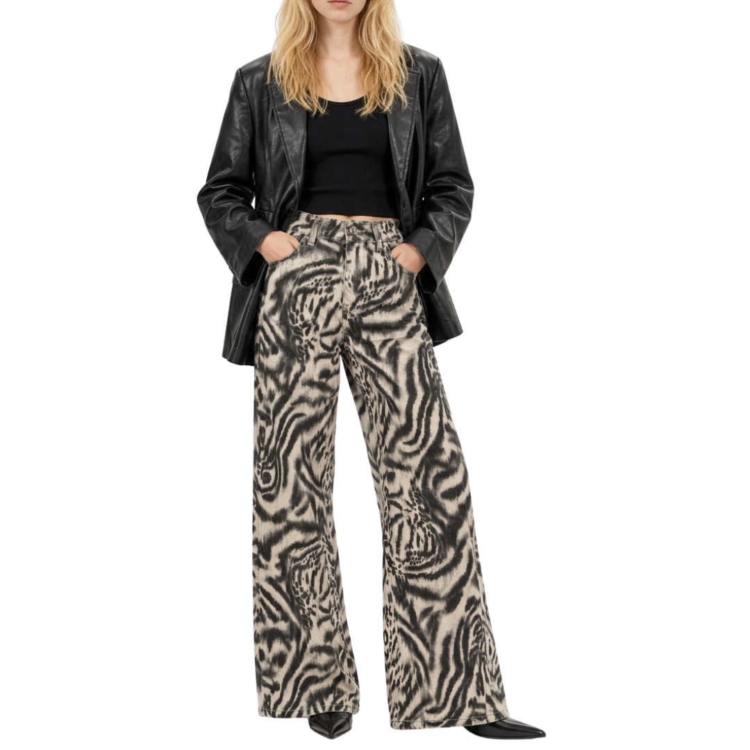 PANTALÓN CAFÉ ANIMAL PRINT