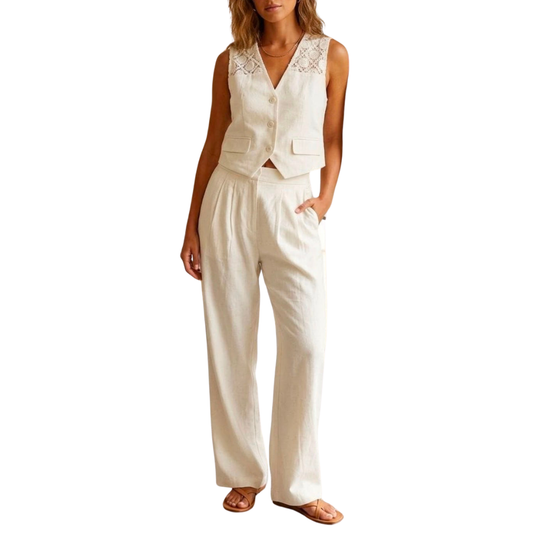 SET TIPO LINO BEIGE CLARO