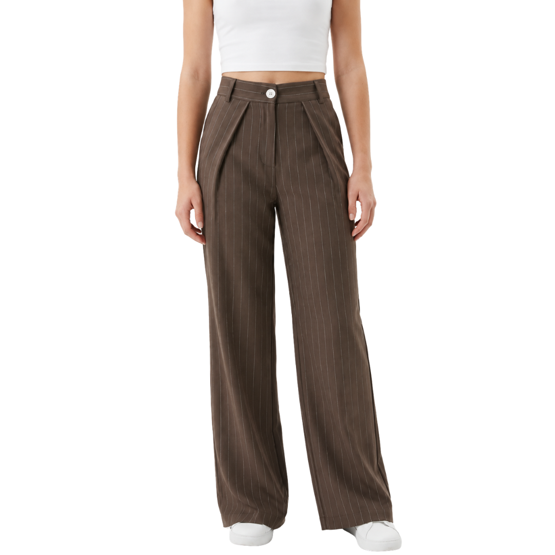PANTALON RAYAS CAFE CON BLANCO