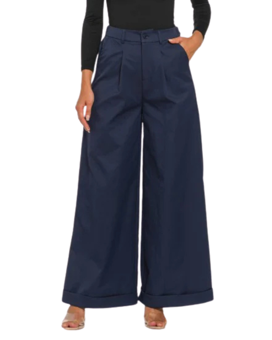 PANTALÓN ANCHO AZUL MARINO