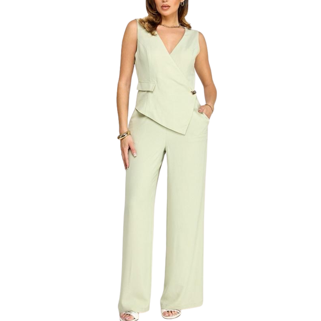 JUMPSUIT VERDE OLIVO ASIMETRICO