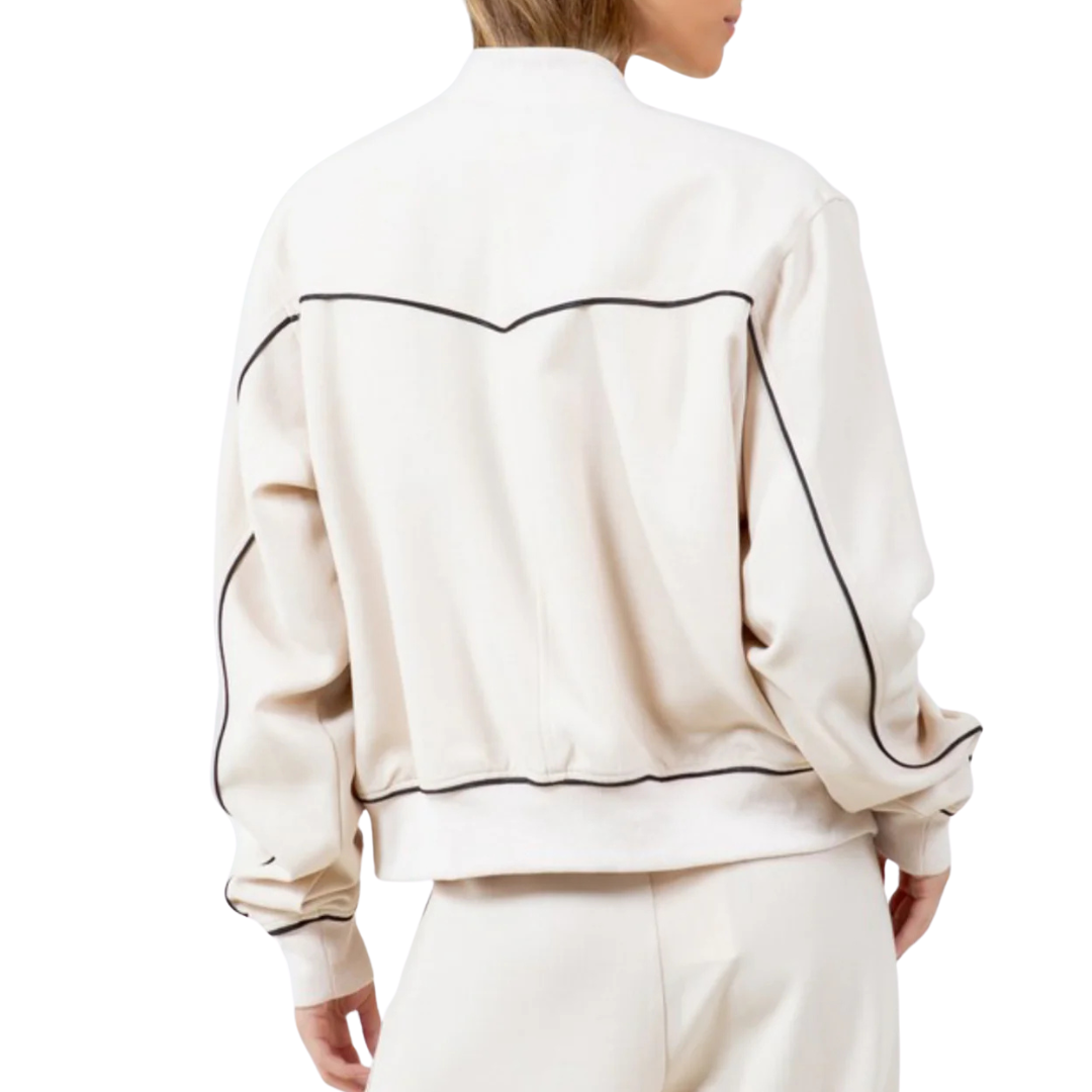 SET DE PANTS BEIGE CON CONTORNO NEGRO