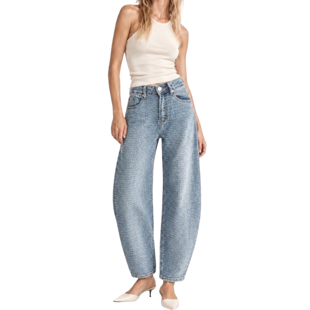 PANTALON DENIM CON BRILLOS