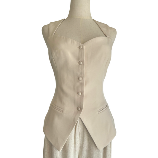 BLUSA TIPO CHALECO BEIGE