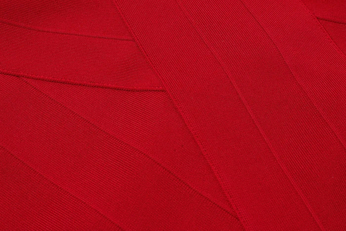 VESTIDO MIDI ROJO CON FLECOS