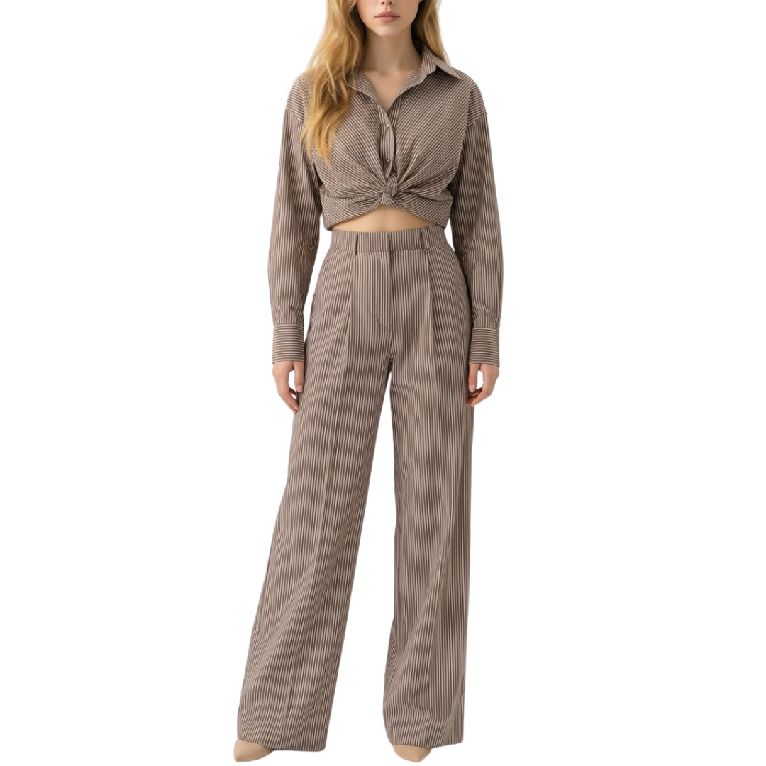 SET CAMISA Y PANTALON RAYAS AMARILLAS