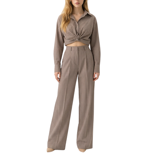 SET CAMISA Y PANTALON RAYAS AMARILLAS
