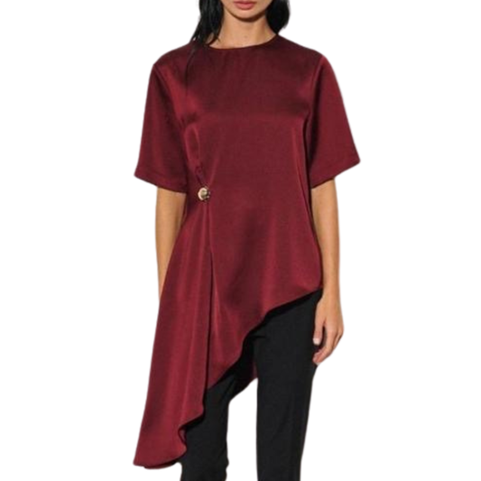BLUSA ASIMETRICA BURGUNDY