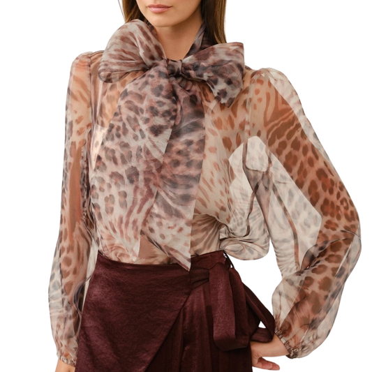 BLUSA MANGA LARGA ESTAMPADO ANIMAL PRINT